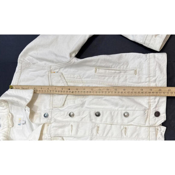 Rails White Denim Jacket Button Front Jean Pockets Lightweight Casual Boho XS - Picture 8 of 15